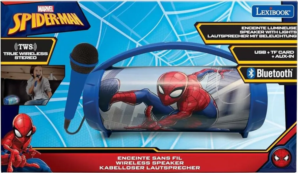 Enceinte Bluetooth Spiderman Marvel portable avec microphone karaoké - 9