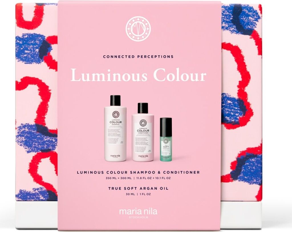 Maria Nila Luminous Colour Shampoo Conditioner & Argan Oil 100% Vegan Sulfate/Paraben Free Pomegranate Counteracts Dehydration