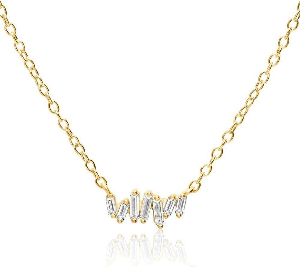 Damenkette aus vergoldetem Sterlingsilber mit Zirkonia von Unique
