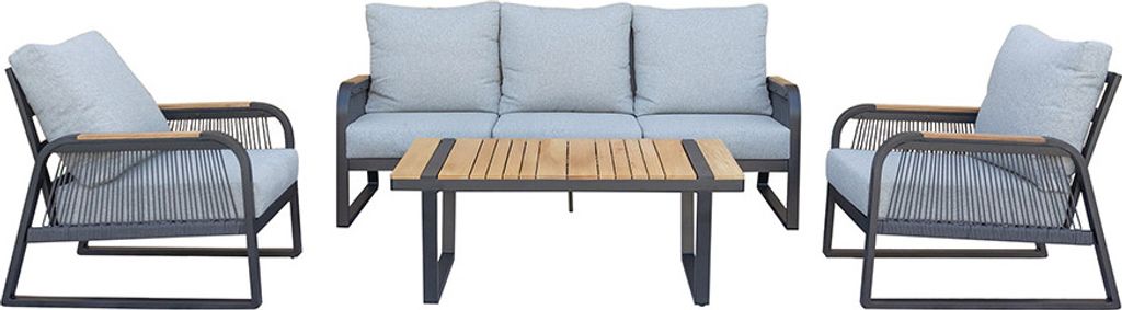 HOME DELUXE Gartenlounge MARABA – Aluminium | Moderne & wetterfeste Lounge-Garnitur für Terrasse & Garten