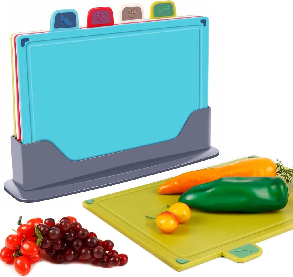 Schneidebrett-Set mit Halter - Küchenutensilien - Modernes Design - Schneidebrett - Schneidebrett-Set - Schneidebretter - Must-Have für die Küche!