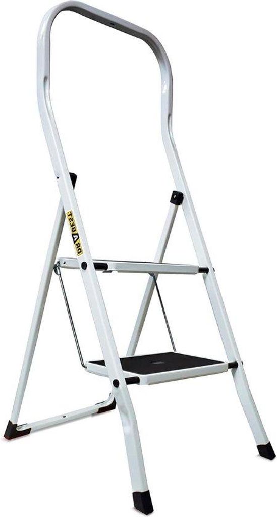 2-Stufen-Küchenleiter Stahl Antirutsch 150kg