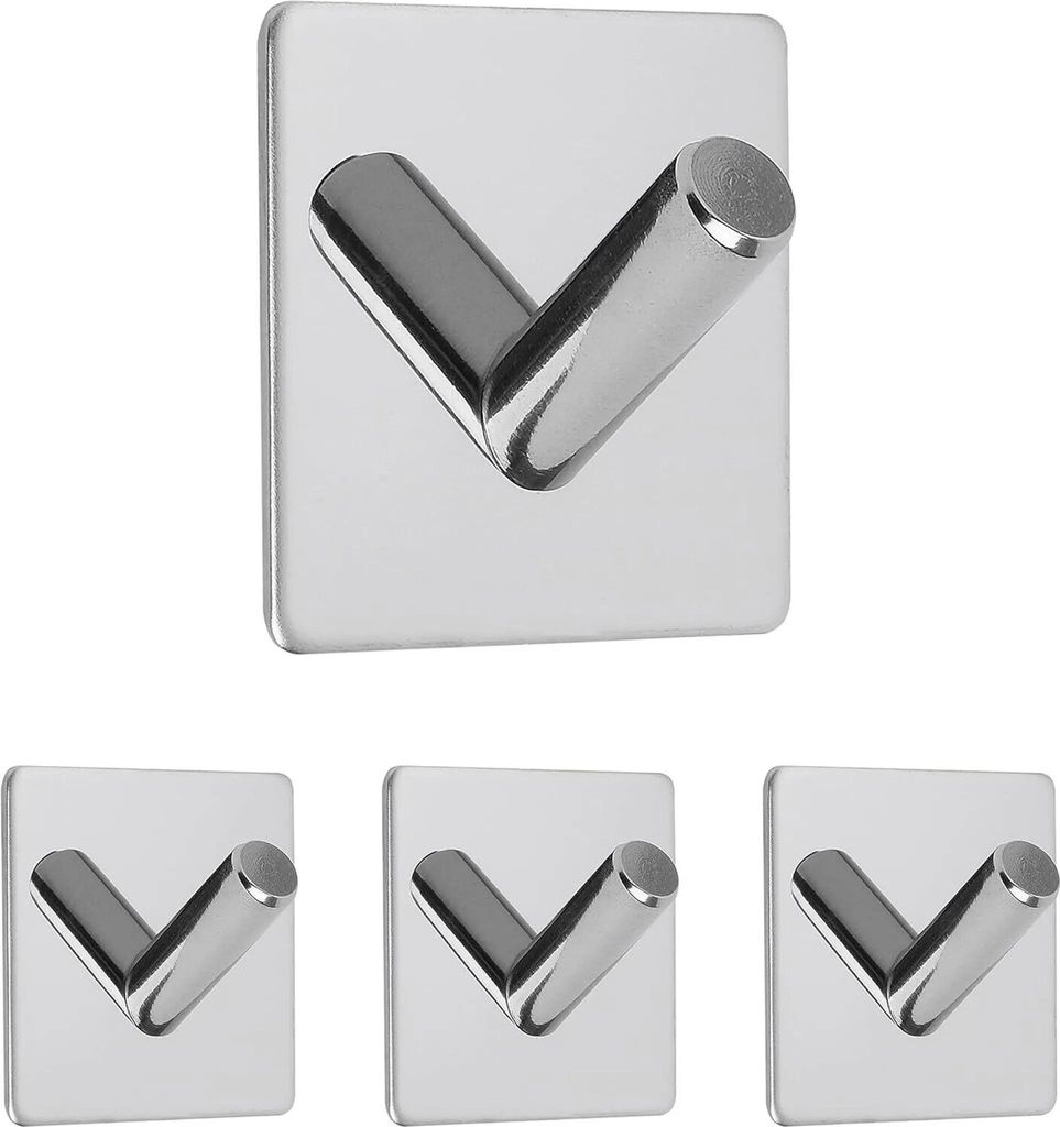 Handtuchhaken ohne Bohren | 4x Badezimmer Haken Produktbild 