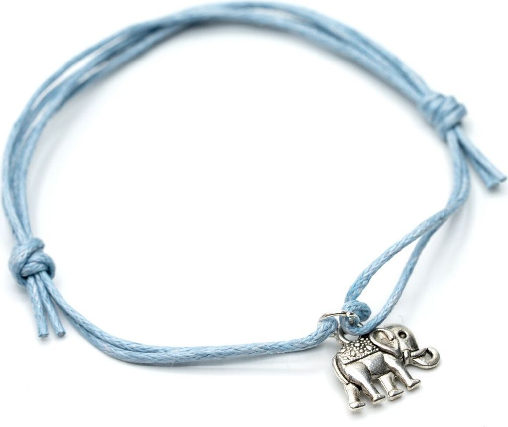 Elefant Armband Anhänger Miniblings Glücksarmband blau verstellbar Elefant silber