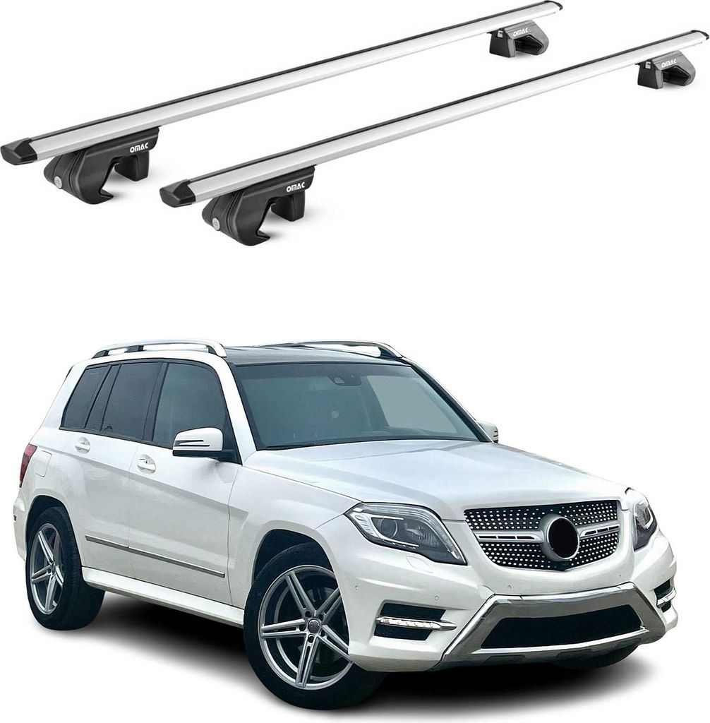 Dachträger Grundtäger für Mercedes GLK Klasse X204 2008-2015 90kg Alu Silber ABE