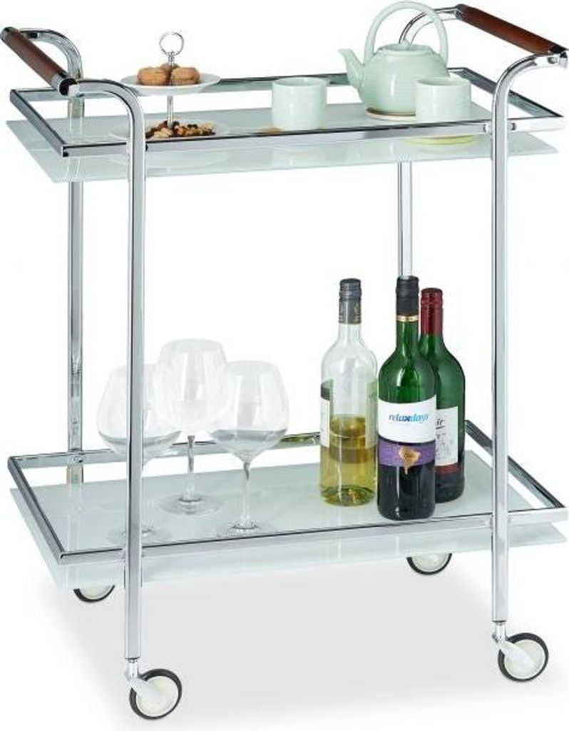 Servierwagen aus Milchglas