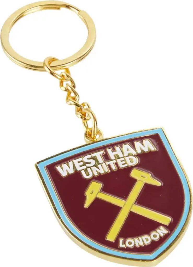 West Ham United FC - Emaille Schlüsselanhänger Wappen BS2816 (Einheitsgröße) (Weinrot/Gold)