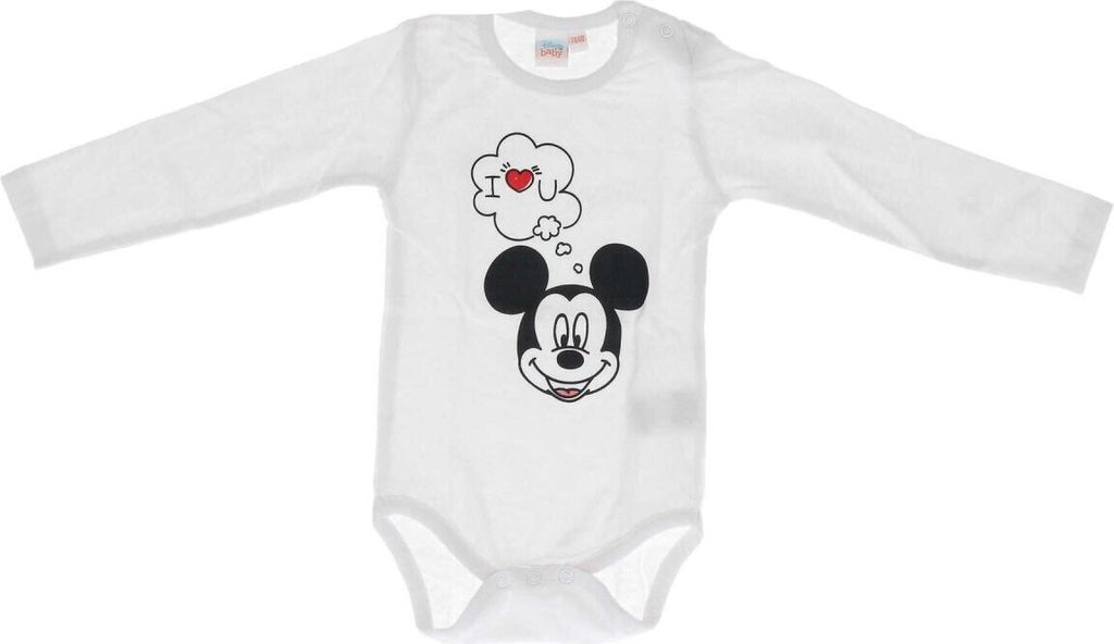 Disney Mickey Maus Baby-Strampler Baby-Outfit kuscheliger Einteiler für Babys 74/80