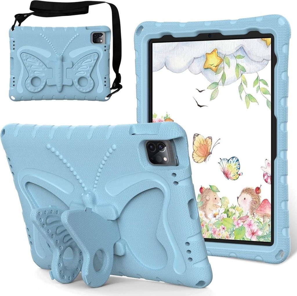 Kinder Hülle für iPad Air 11" M3/M2 2025/2024, iPad Air 2022/2020 10,9", iPad Air 5/4 Leicht Stoßfeste EVA Kindgerechtes Schutzhülle mit Schult...