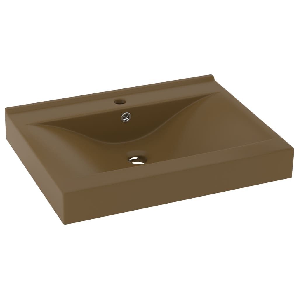 Stabli Möbel Luxus-Waschbecken mit Hahnloch Matt-Creme 60x46 cm Keramik - Waschbecken CC6888804
