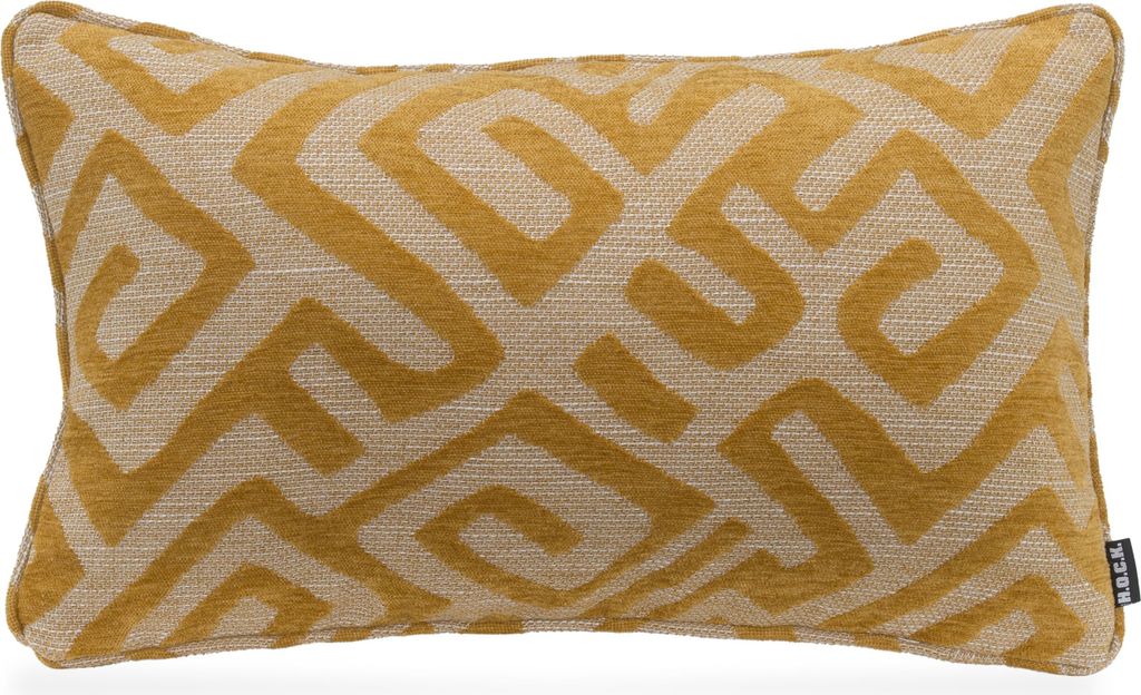 H.O.C.K. Naira Kissen mit Keder 50x30cm gemustert col. 5 gelb