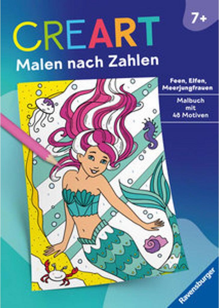 CreArt Malen nach Zahlen ab 7: Feen, Elfen, Meerjungfrauen Produktbild 