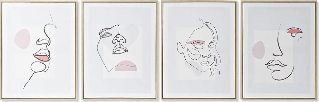 Immagine DKD Home Decor Face Scandinavian 45 x 2,5 x 60 cm (4 pezzi)