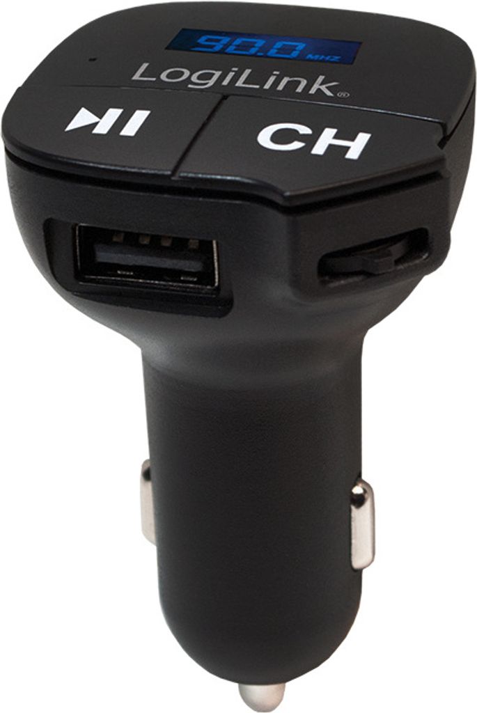 LogiLink FM Transmitter mit MP3 Player und microSD Slot schwarz (1er Blister)