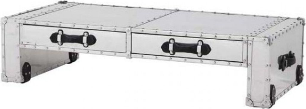 Casa Padrino Couchtisch Vintage Metal Aluminium Mod2 - Coffee Table - Alu Salon Tisch