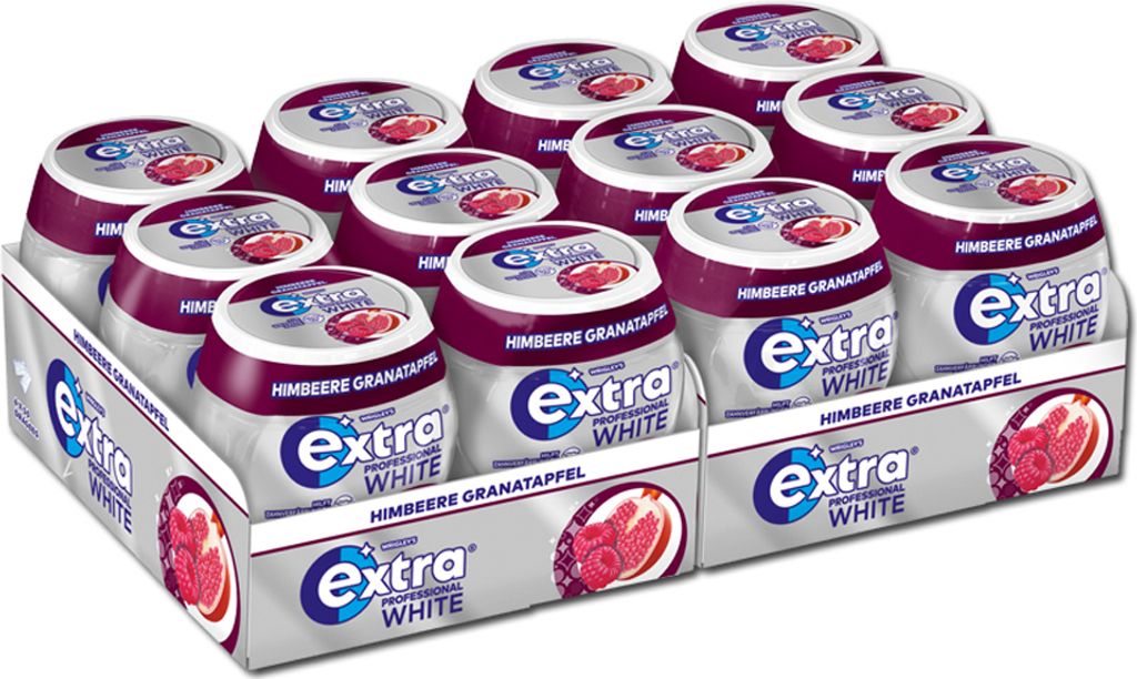 Wrigleys Extra WHITE Himbeere Granatapfel Mix 50 Dragees Produktbild 