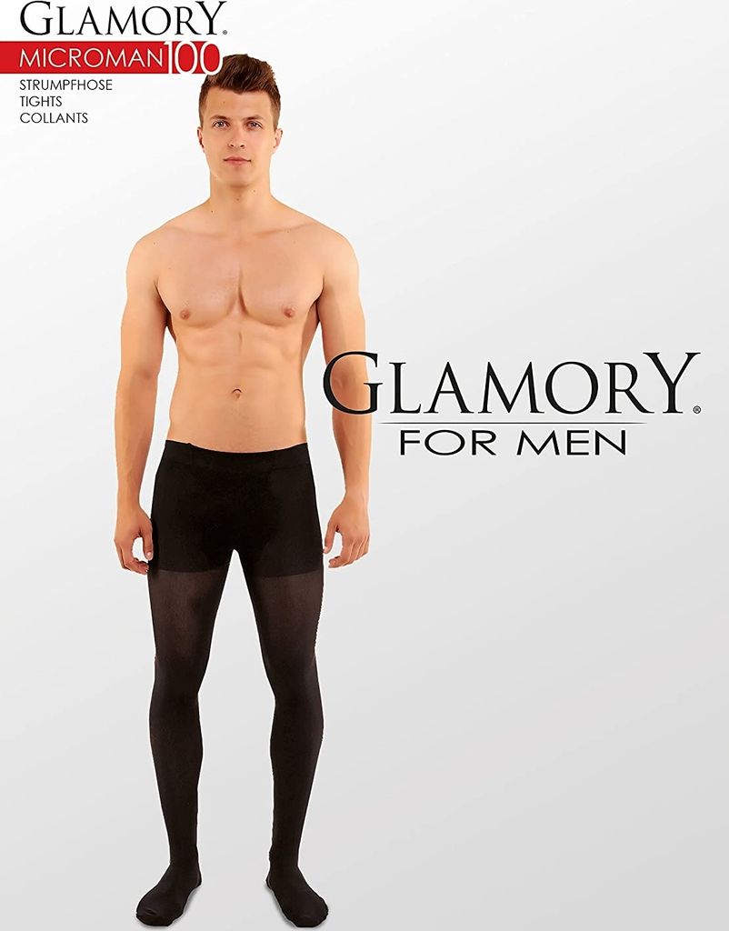 Glamory blickdichte Herrenstrumpfhose Microman 100 DEN schwarz 48-50