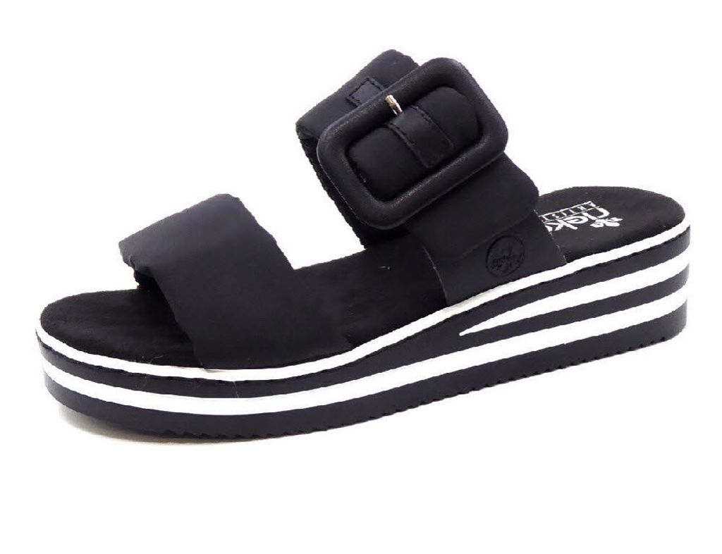 Rieker fsk damen sandalen Pantolette schwarz in Gr. 40