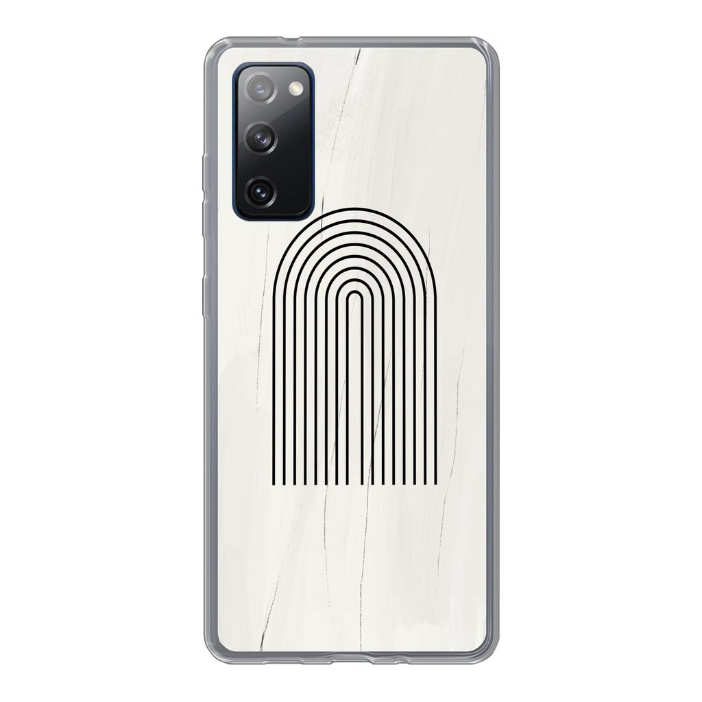 MuchoWow Handyhülle Schutzhülle Hülle für Samsung Galaxy S20 FE Farbe - Regenbogen - Schwarz - Weiß Silikon Softcase Handy Hülle - Abdeckung