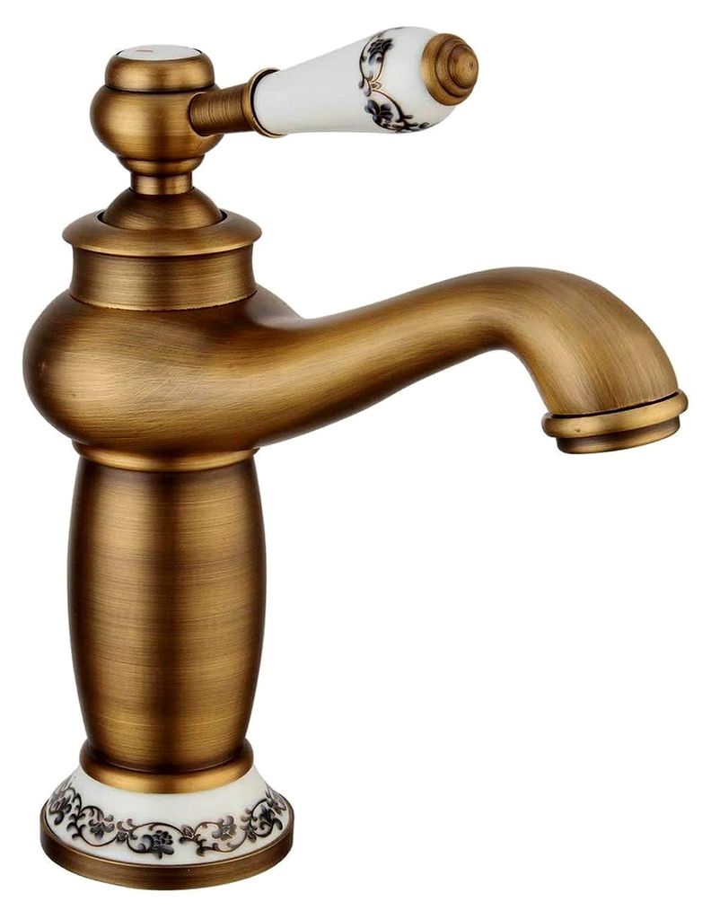 Antiker Messing Mischbatterie Wasserhahn für Bad und Waschtisch