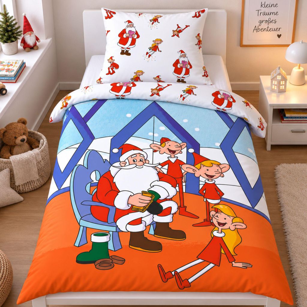 Kinder Bettwäsche Weihnachtsmann & Co.KG  WUCK 2-tlg. Set Produktbild 