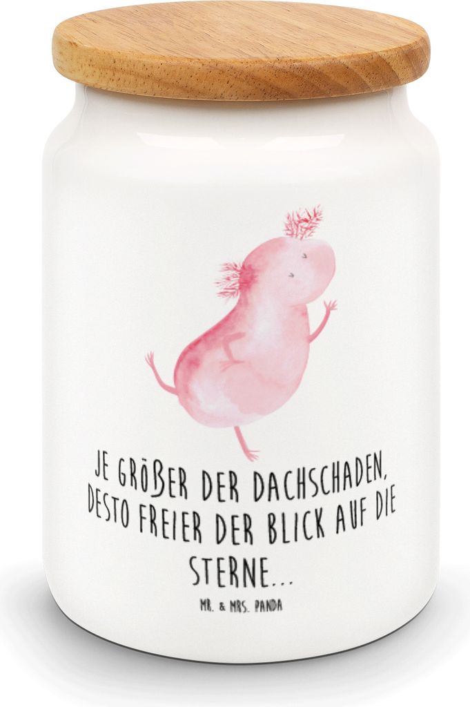 Mr. & Mrs. Panda behälter Axolotl Tanzen - Weiß - Geschenk, Lurch, Teedose, Vorratsbehälter, zuckerdose, Kaffeedose, Verrückt, Keksdose, gut Ge...