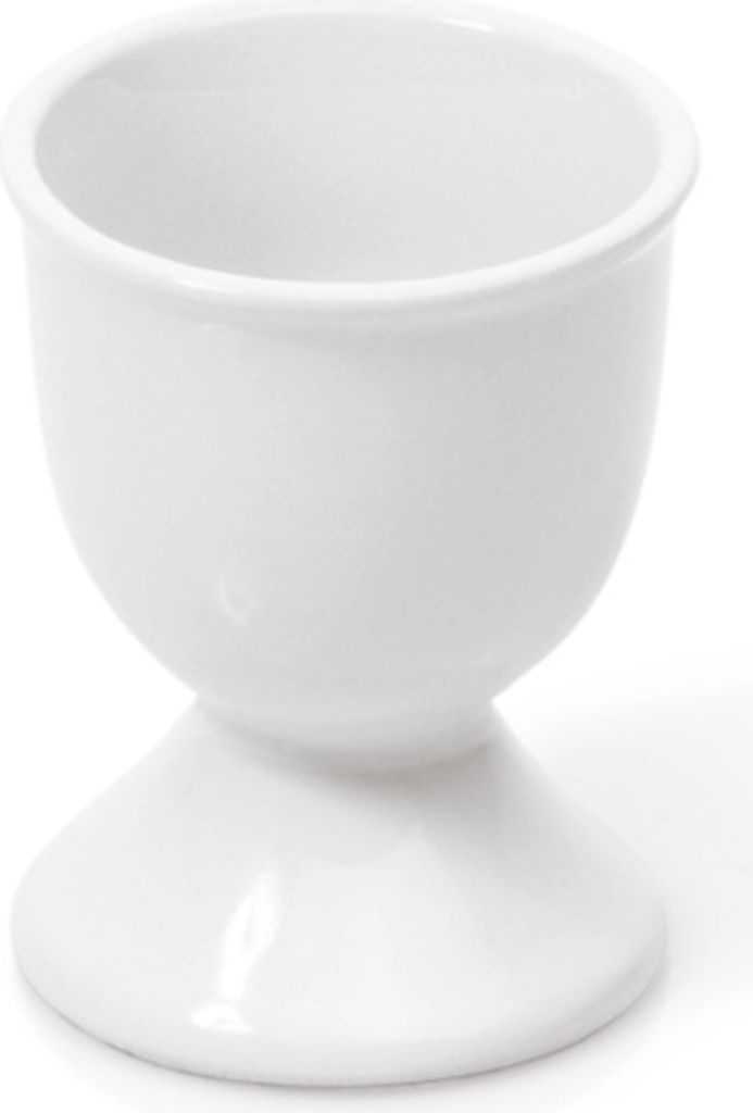 12x Eierbecher 6,5 cm weiß, Porzellan