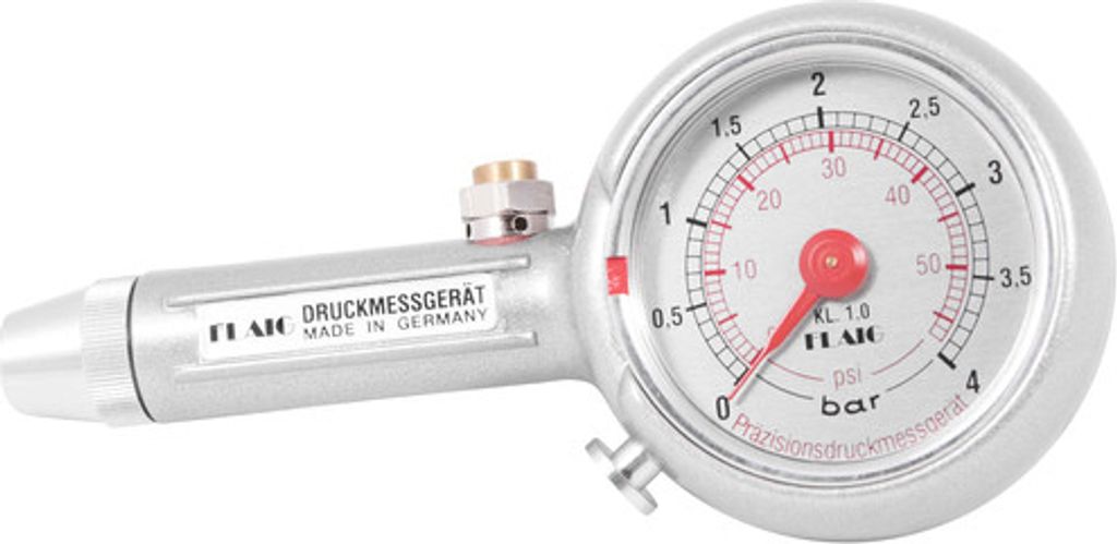 Flaig Reifendruckmesser 0-4 bar ? Qualität Germany - Präziser Luftdruckprüfer mit Ablassvent