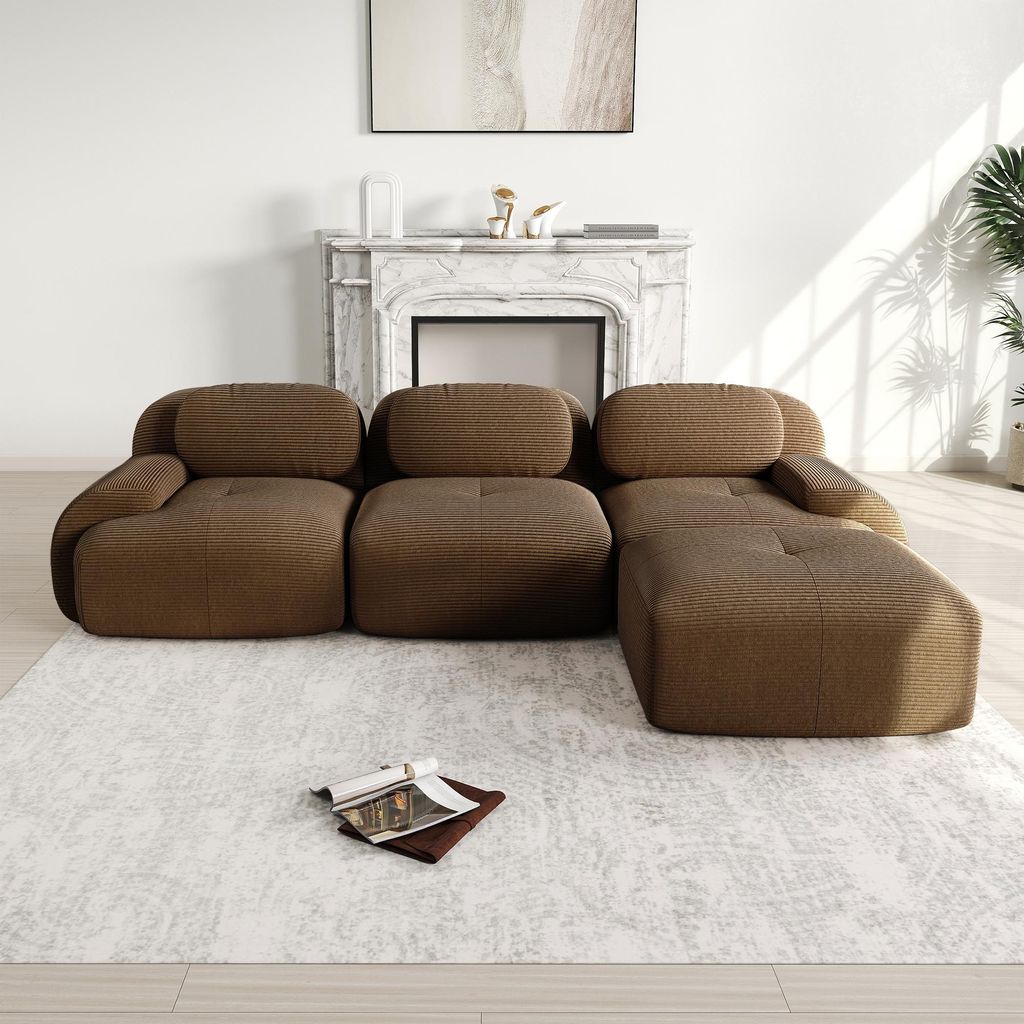 Modulares Ecksofa ohne Montage, ergonomisch und Produktbild 