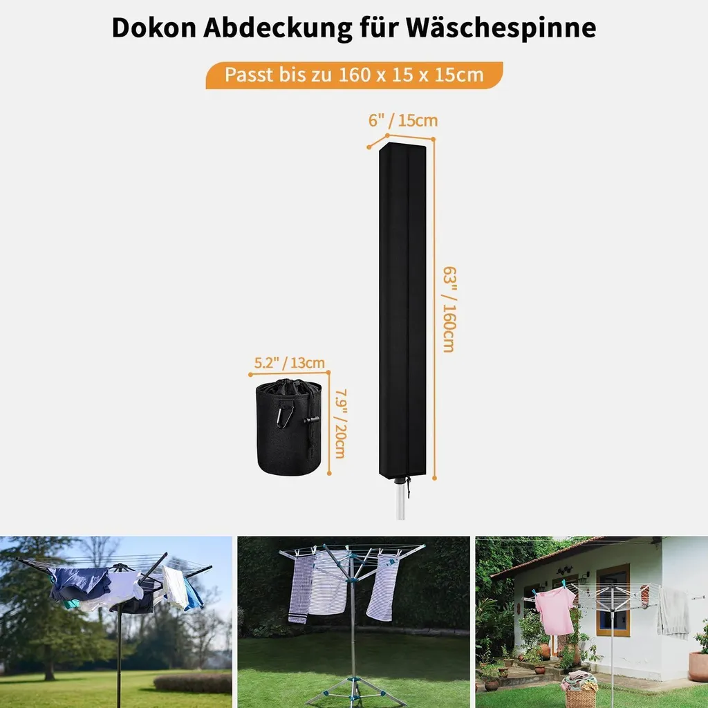 Housse de protection pour séchoir parapluie anti-UV en Oxford 600D durable