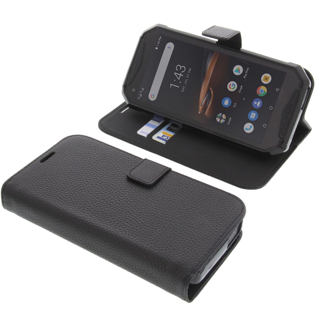 foto-kontor Tasche kompatibel mit Ulefone Armor 3W Book Style schwarz Schutz Hülle Buch