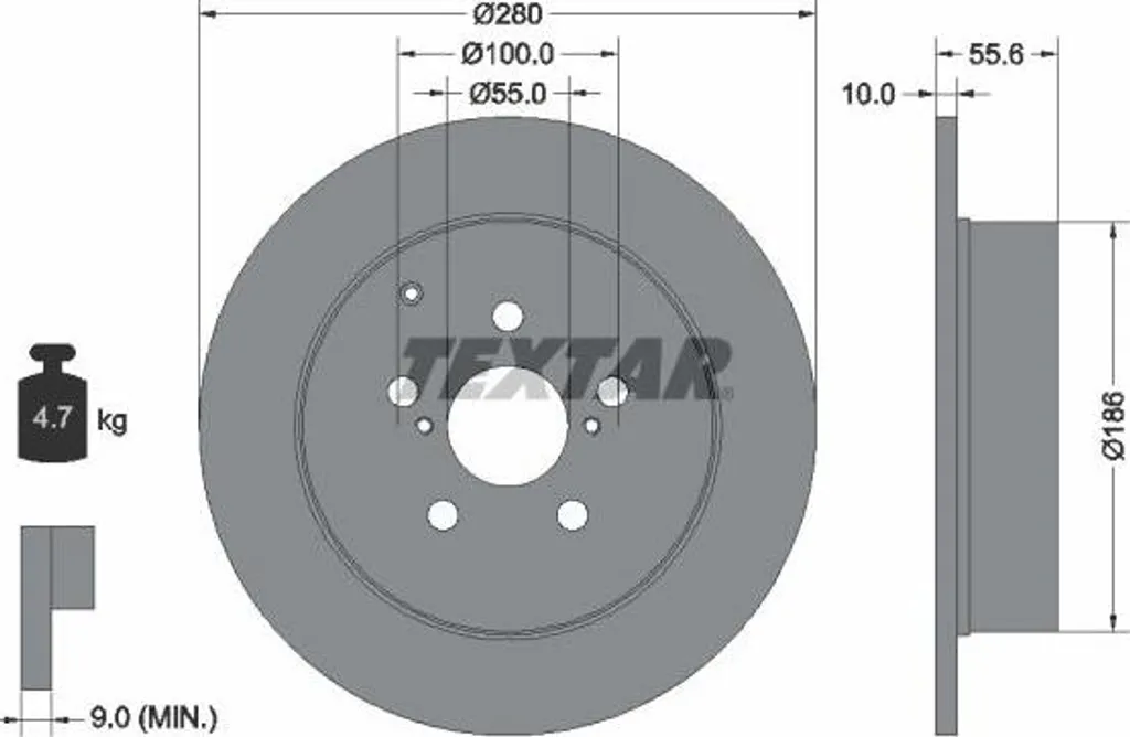 Disque de frein haute performance Textar 92135703 compatible 4243105030