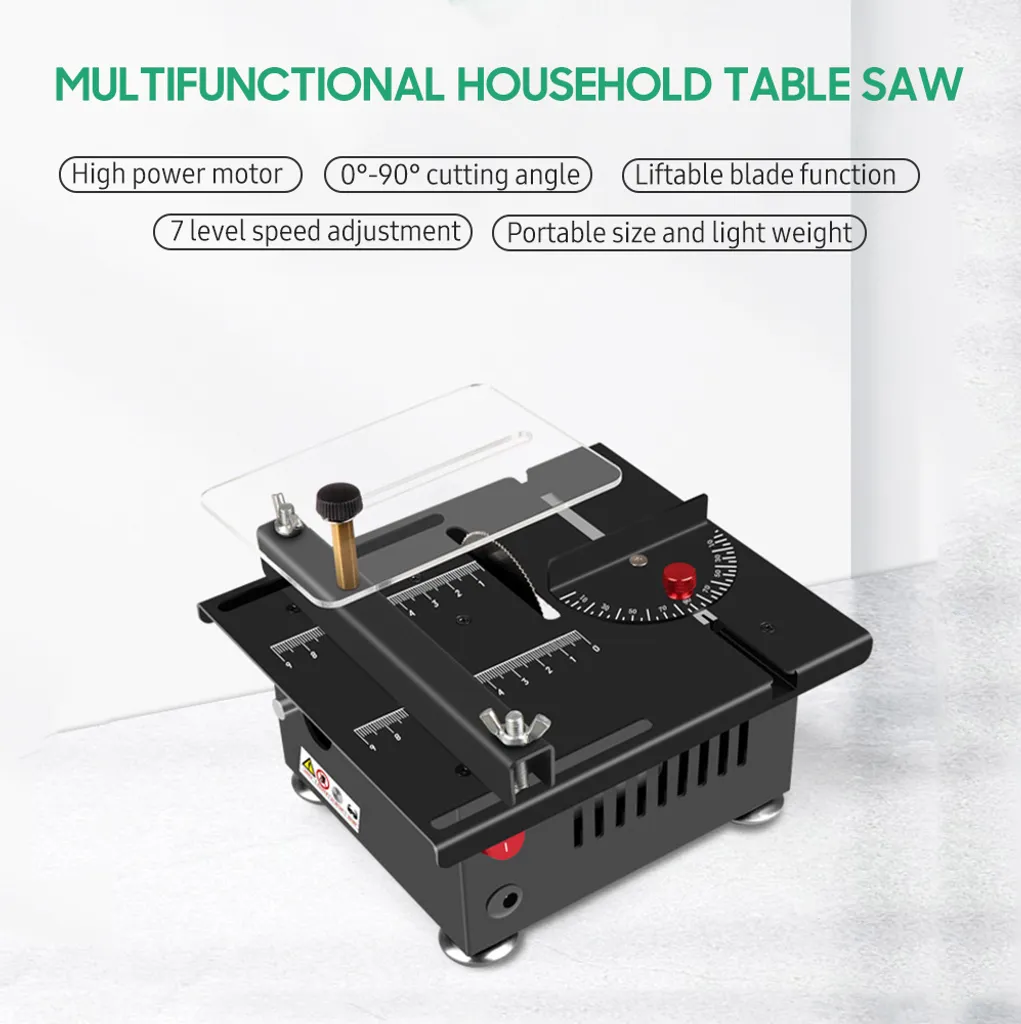 Mini-scie circulaire de table 100W avec accessoires pour modélisme DIY