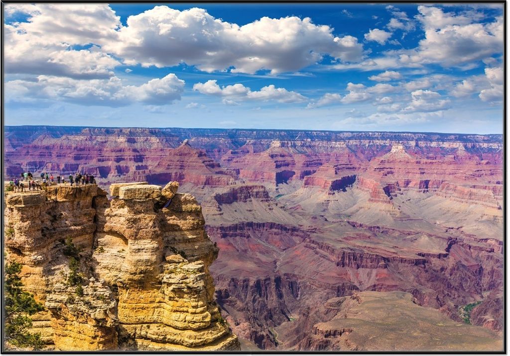 Wallario Wandbild Felsenschlucht im Grand Canyon Park Arizona, Größe: 70,30 x 100,30 cm, Poster mit schwarzem Aluminiumrahmen