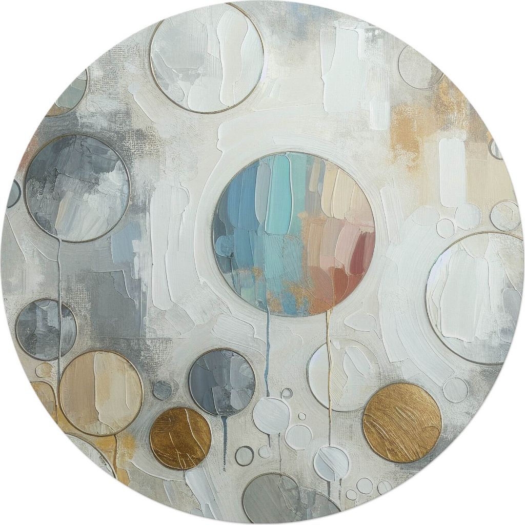 Abstrakte Kreise – Bodenschutzmatte – Stuhlunterlage – Bürostuhlmatte – Rutschfeste Bodenmatte – Schutzmatte für Hartboden – fi 100 cm