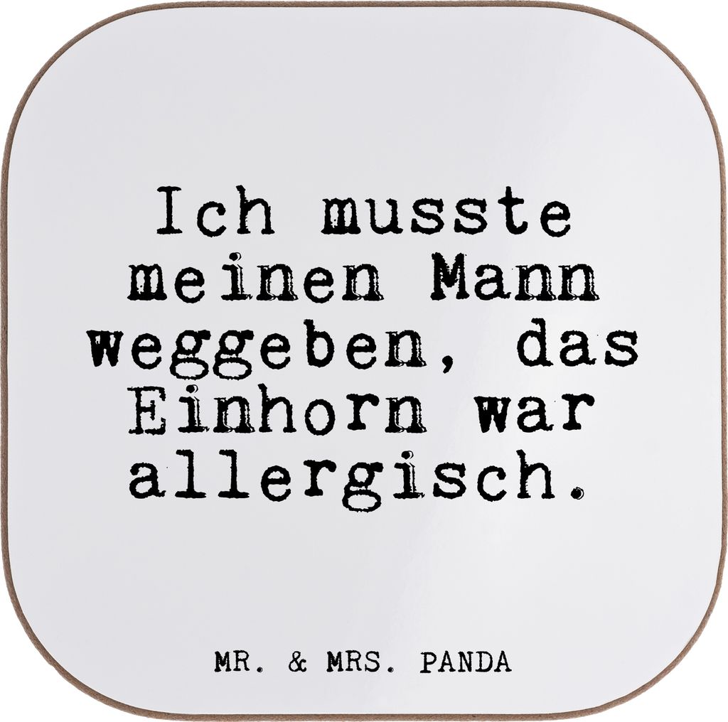 Mr. & Mrs. Panda Untersetzer für Gläser Ich musste meinen Mann... - Weiß - Geschenk, Ehefrau, Sprüche, Unicorn, Holzuntersetzer, Einhorn, gläs...