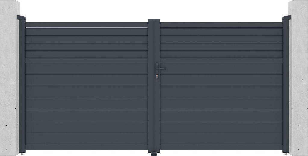 Flügeltor elektrisch 3,5m CARPATIA H.180cm + Drehtorantrieb HICKER B200