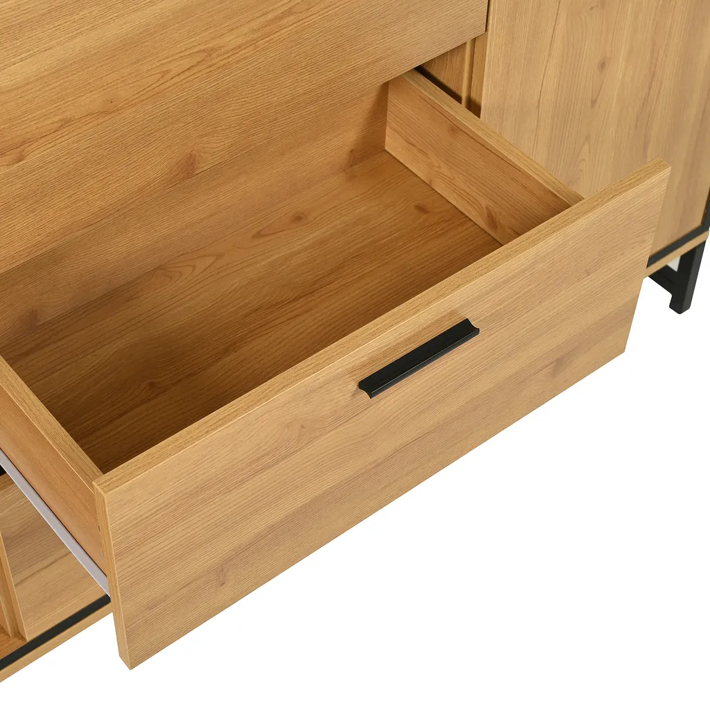 Meuble de Séjour avec Compartiments de Rangement pour Vaisselle et Déco