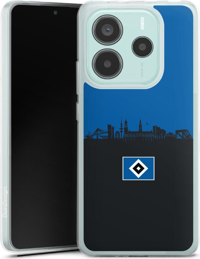 DeinDesign Handyhülle für Xiaomi Redmi Note 14 5G Silikon Hülle Case Smartphone Schutzhülle HSV Hamburg Skyline