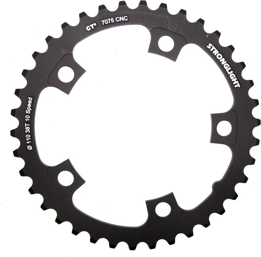 STRONGLIGHT 273702 Kettenblatt Ultegra/E komp. Ultegra, innen 38 Zähne,10/11-fach, schwarz (1 Stück)