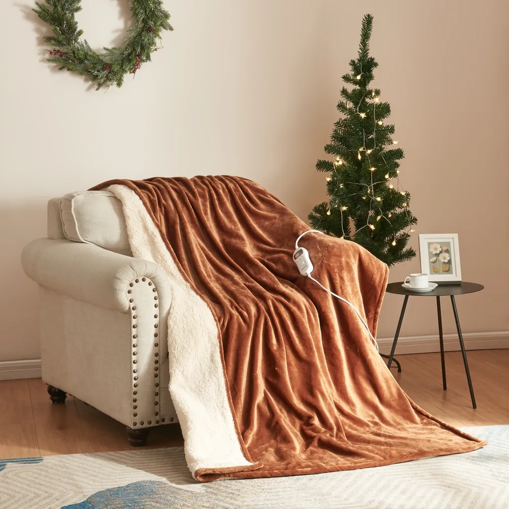 Coperta Elettrica Archi 180x130 Marrone | Il Calore di una volta