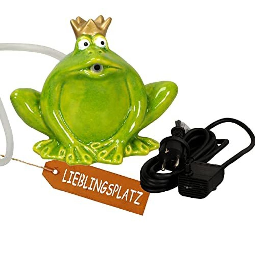 Wasserspeier Froschkönig hellgrün Keramik