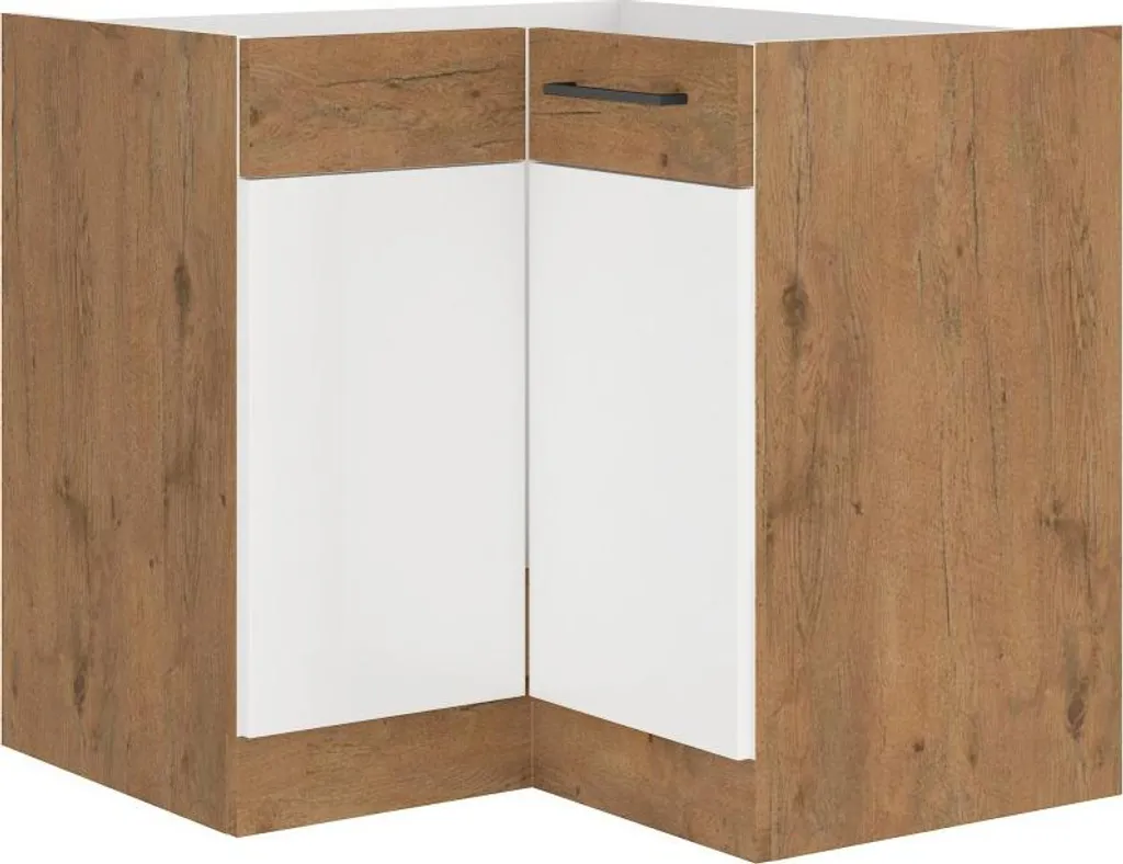 Meuble d'angle cuisine VANYA 90x90 cm pour gagner de la place en blanc