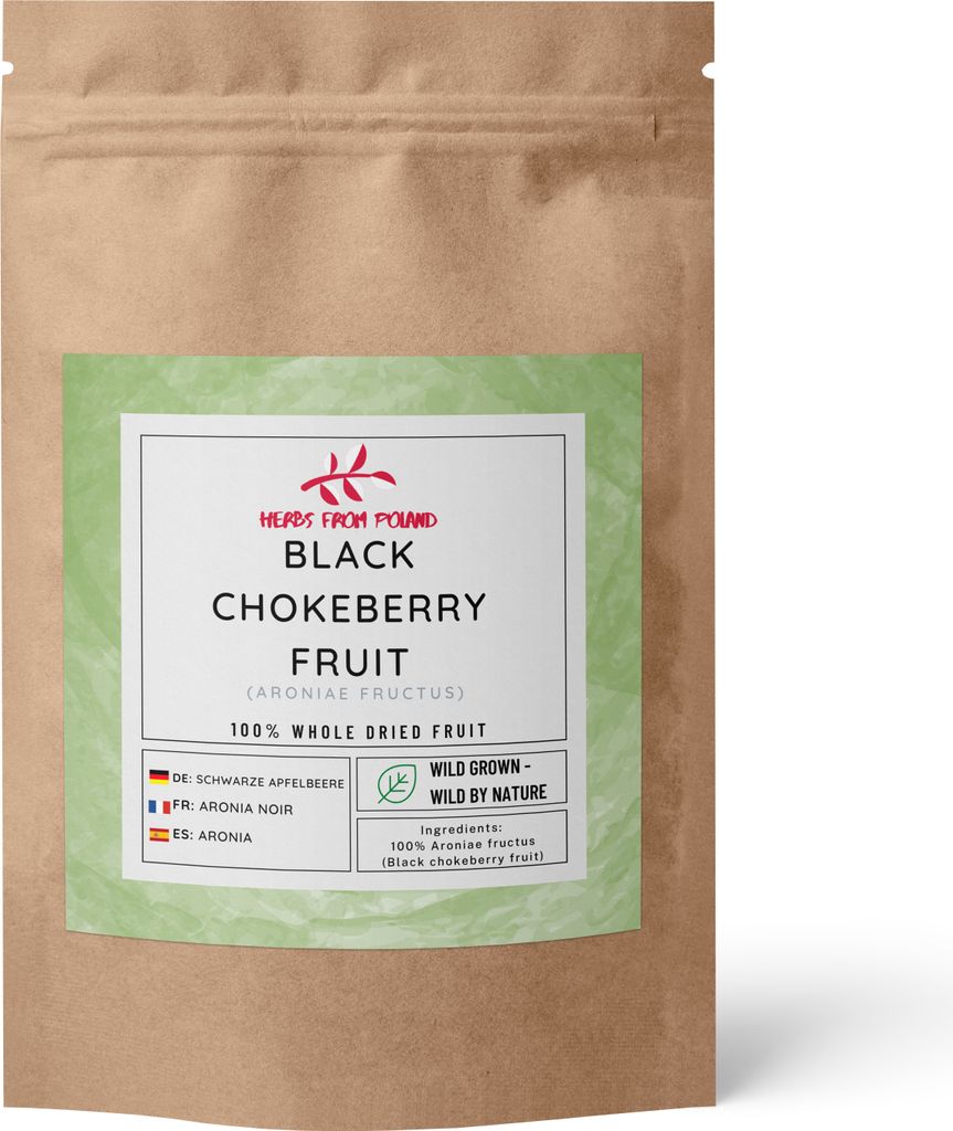 Herbs From Poland – Getrocknete Schwarze Apfelbeere Naturbelassenes Ganzes Kraut Ohne Künstliche Zusätze Ideal für Aufgüsse und Gewürze 200 g