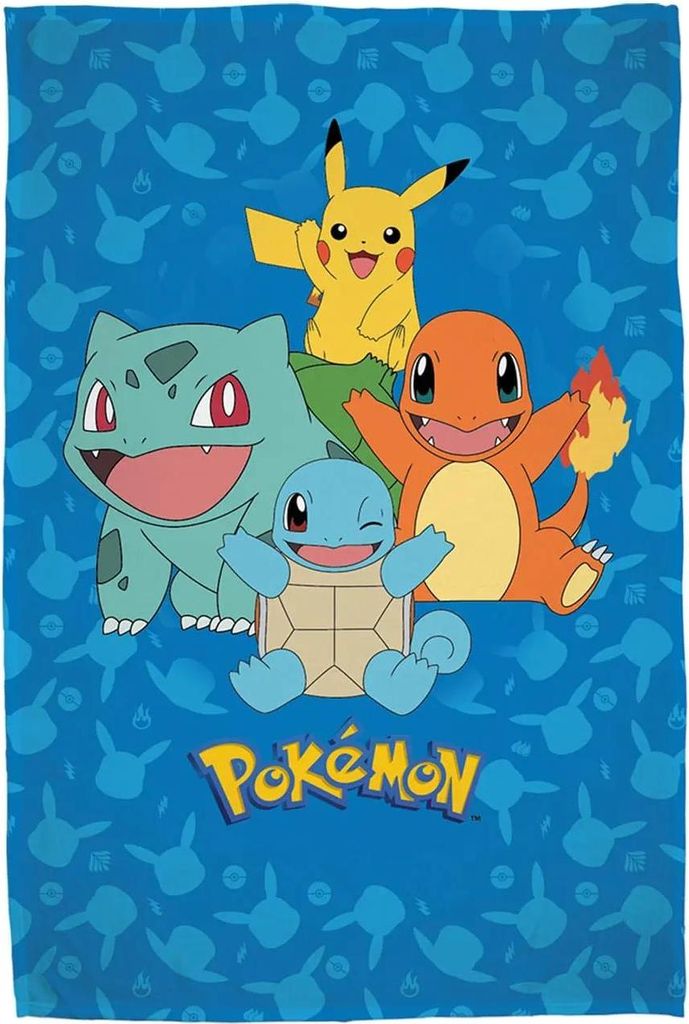 Pokemon Flanell-Fleecedecke Starter Pokemon 130 x 160 cm Produktbild 