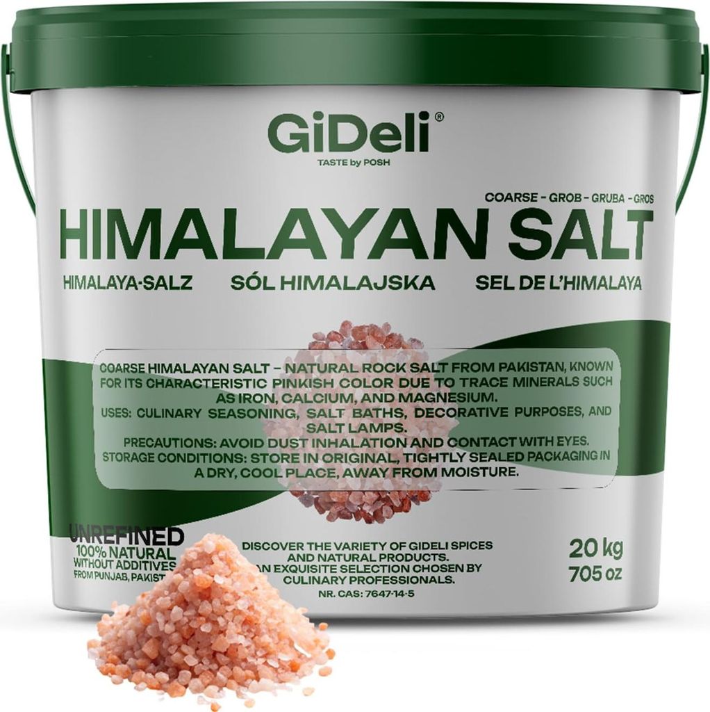 GiDeli Salz Rosa Grob 20kg – Premium Badesalz & Speisesalz Produktbild 