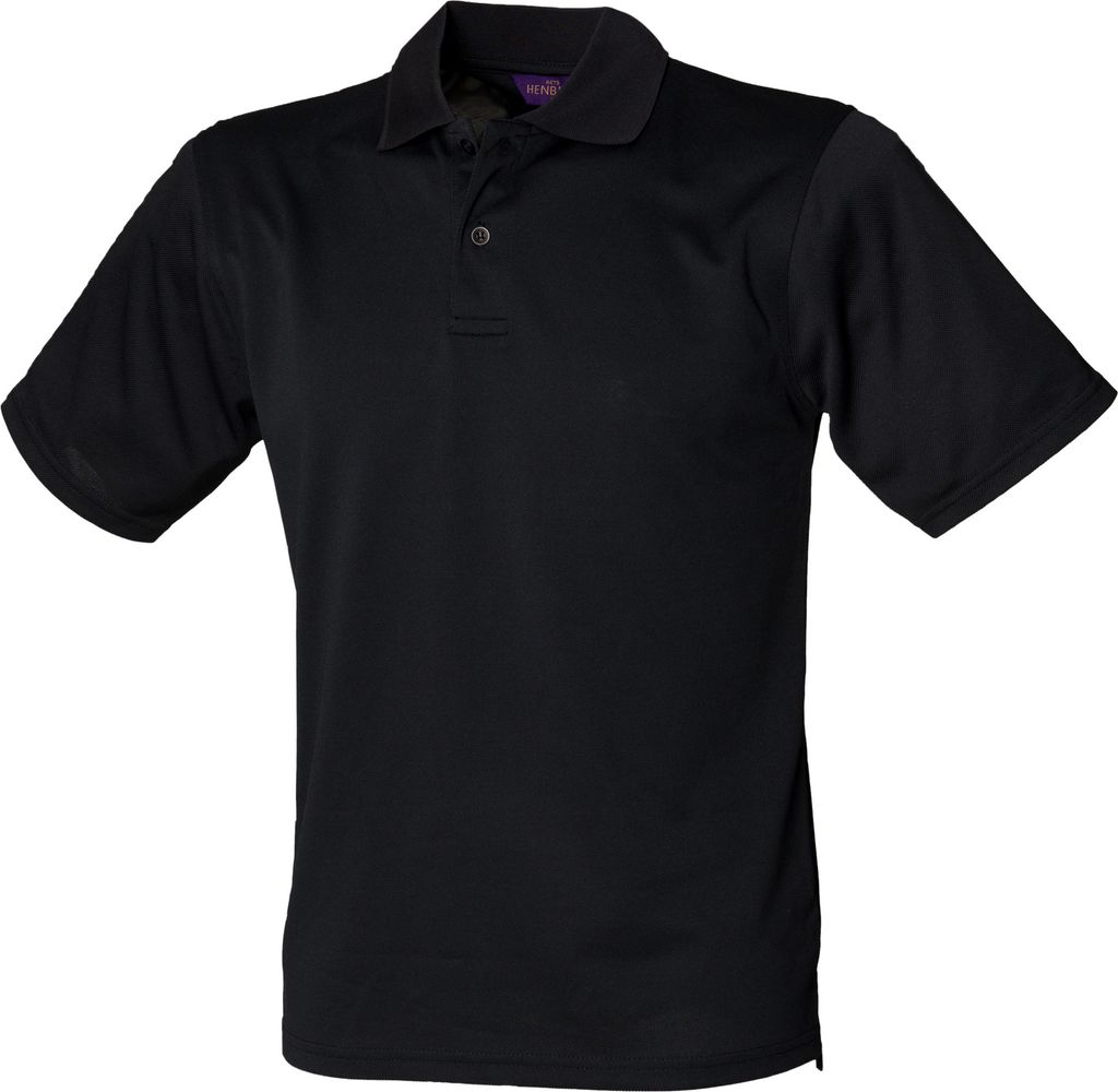 Henbury Herren Polo-Shirt Coolplus Pique RW635 (M) (Schwarz)