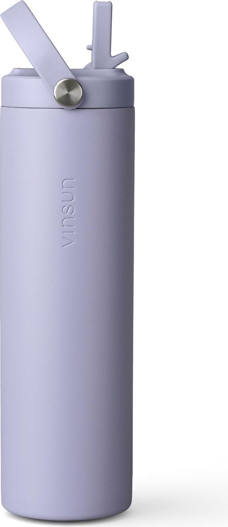Trinkflasche Edelstahl 750ml Strohhalm Sport Flasche Thermo auslaufsicher Vinsun