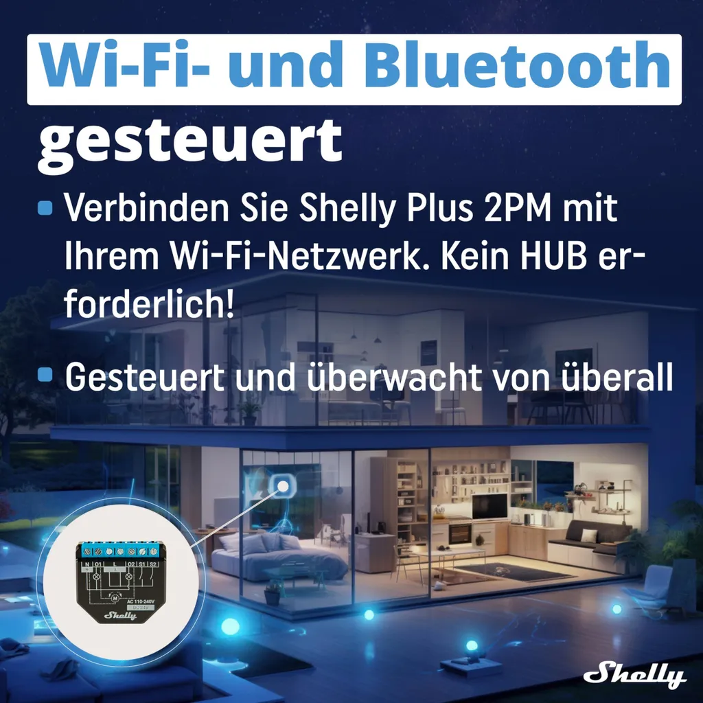 Micromodule Domotique Shelly Plus 2PM Wi-Fi pour Volets et Éclairage Pro - 3