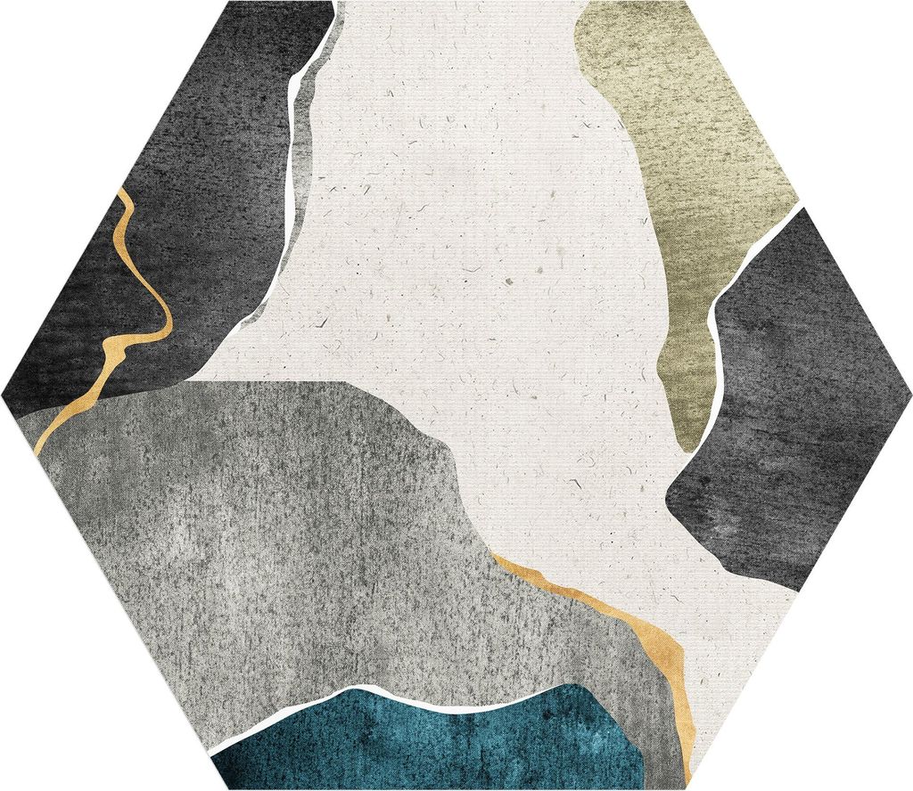 DEQORI Fototapete Sechseck 150x130 cm 'Die Naturtextur' Wand Tapete Leinwand Sticker